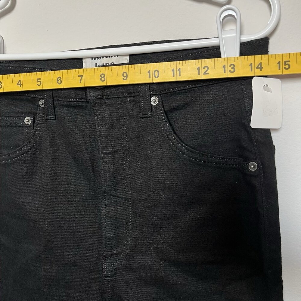 Reformation Women's Jeans Size 29 Ultra High & Skinny Black Organic Cotton Zip - Picture 6 of 10